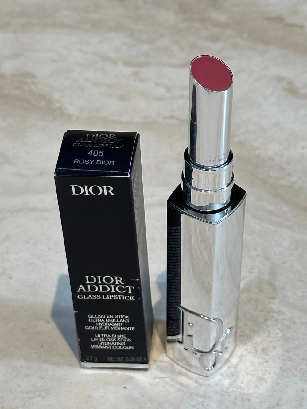Dior Addict Glass Lipstick Ultra-Shine Hydrating Lip Gloss Stick - 405 Rosy Dior